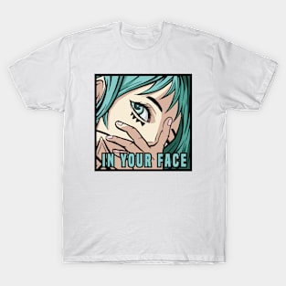 In Your Face Anime Stickers T-Shirt